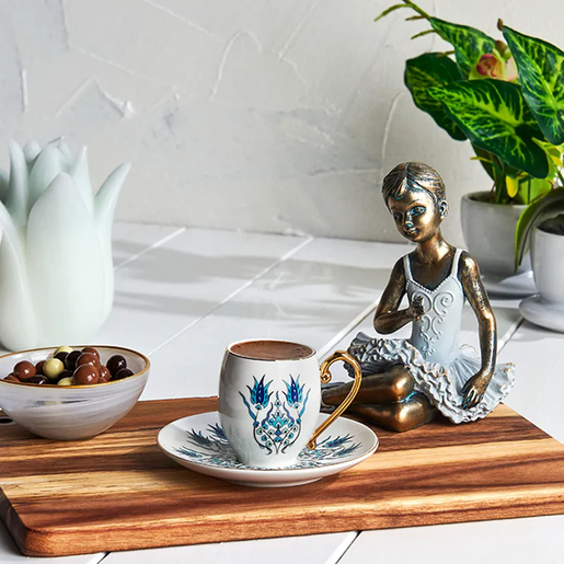 Karaca set šoljica za kavu Iznik Mavi 90ml, 6 komada