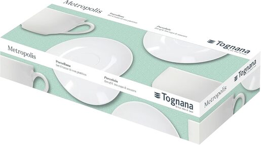 Tognana set šoljica za čaj Metropolis Bianco, 6 komada ME085020000