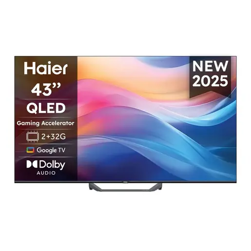 Haier QLED televizor H43S80FUX, 4K Ultra HD, Smart TV, Google TV, HDR, Dolby Audio, Siva