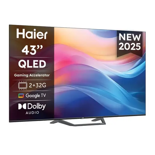 Haier QLED televizor H43S80FUX, 4K Ultra HD, Smart TV, Google TV, HDR, Dolby Audio, Siva