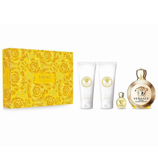 Versace Eros Pour Femme EDP 100 ml poklon set za žene  –  parfem 100 ml + mini parfem 5 ml + 100 ml body lotion + 100 ml gel za tuširanje