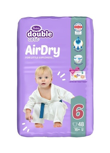 Violeta Air Dry Double Care pelene Junior Plus 6 Jumbo 48 kom (16+ kg) + maramice