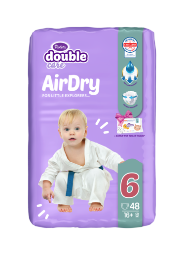 Violeta Air Dry Double Care pelene Junior Plus 6 Jumbo 144 kom (16+ kg) Monthly Pack