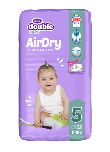 Violeta Air Dry Double Care pelene Junior 5 Jumbo 156 kom (11–18 kg) Monthly Pack
