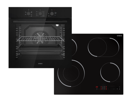VIVAX HOME ugradbeni set EDGE LINE pećnica BO-806BFTM G + ploča BH-04MDOVC