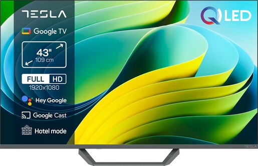 TESLA QLED televizor Q43E665GFS , FHD, Smart TV, Google TV™, Siva
