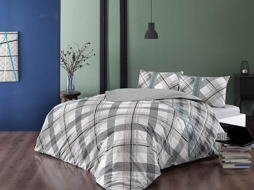 Jednokrevetna posteljina TAC Floyd Gri 200x220 cm – 100% pamuk