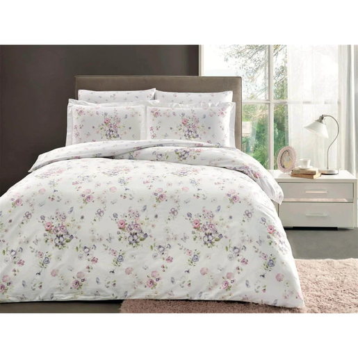 Dupla posteljina TAC Family Claudine V1-Lila 160x220 cm – Saten Digital 100% pamuk (Family Set)