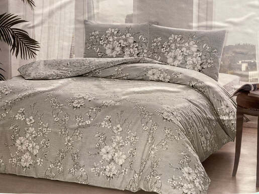 Dupla posteljina TAC Lily V05 Gri 200x220 – 100% pamuk