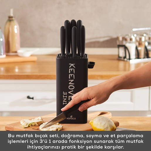 Karaca Keenover 3u1 set noževa sa stalkom, 10 komada