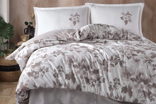 Dupla posteljina Clasy Miarosa Kahve 200x220 cm – Poplin 100% pamuk