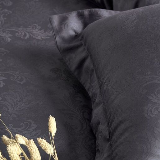 Hoten JACQUARD saten posteljina set 200x220cm, prirodna siva