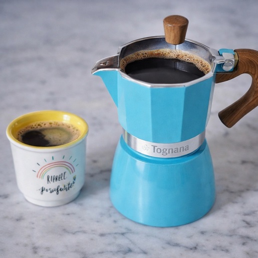 Tognana Moka Pot aparat za kafu uz 3 GRATIS šoljice, plavi