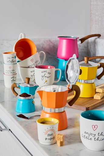 Tognana Moka Pot aparat za kafu uz 3 GRATIS šoljice, plavi