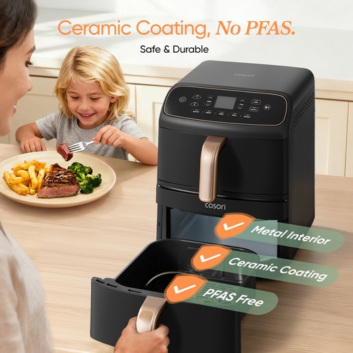 Cosori friteza na vrući zrak Turbo Tower Compact, 2630 W, 8,6 L