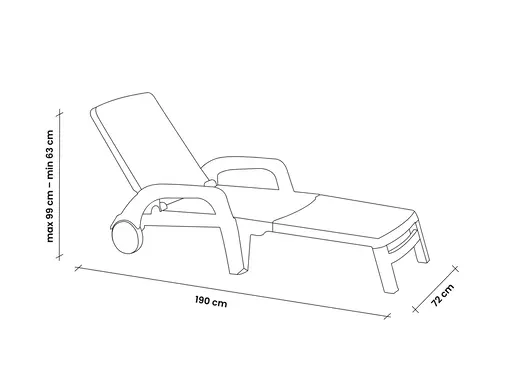 BICA vrtna ležaljka Cancun – siva
