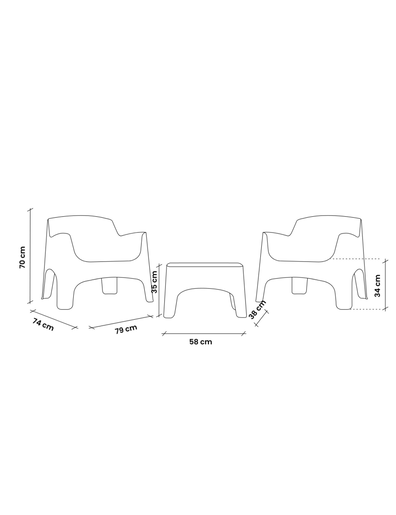 BICA Ibiza Terrace vrtna garnitura Senape žuta