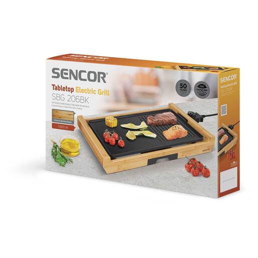 SENCOR električni roštilj SBG 206BK, 1800 W, 43x23 cm