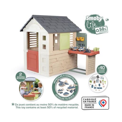 SMOBY kućica Nature s radionicom 151 x 111 x 127 cm