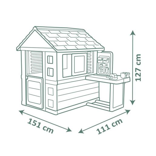 SMOBY kućica Nature s radionicom 151 x 111 x 127 cm