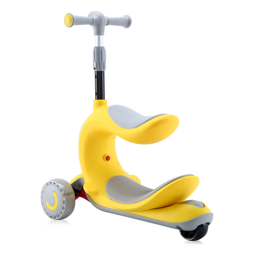 LORELLI dječji romobil Trio sa sjedištem i svjetlećim točkovima Yellow