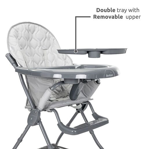 LORELLI hranilica Bonbon sklopiva sa duplom tacnom Noble Grey Hippo