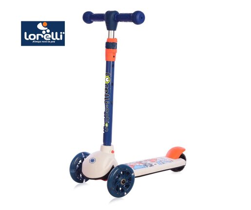 LORELLI dječji romobil Tamtam Crazy Navy Blue sa svjetlećim točkovima