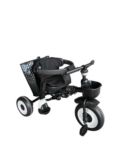 Dječji tricikl Star sklopivi sa ručkom Sivi