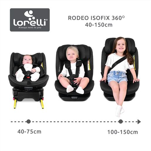 LORELLI autosjedalica Rodeo Isofix rotirajuća 40–150 cm (0–12 godina) Grey