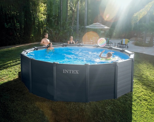 INTEX Graphite Gray Panel bazen set, 478x124 cm