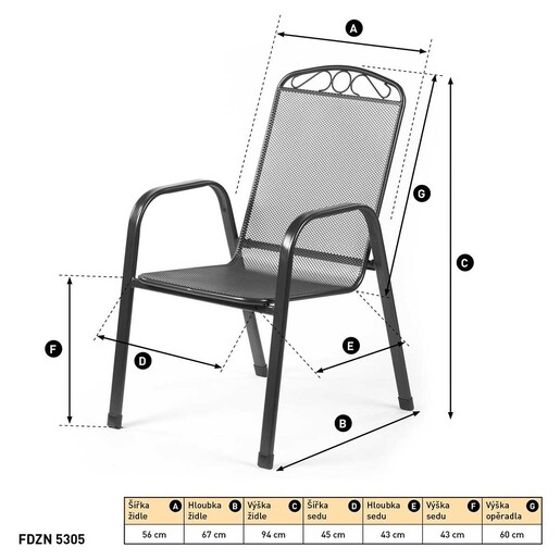 FLORIDA vrtna metalna stolica – stolica za terasu i balkon