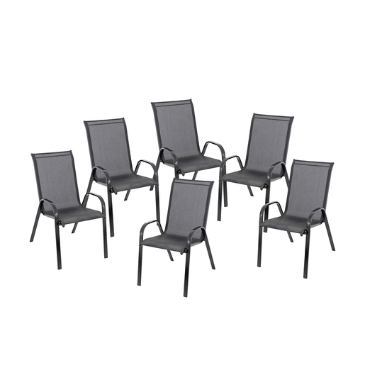 Aruba set stolica 6 kom – crne vrtne stolice