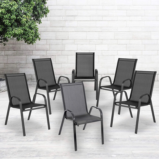 Aruba set stolica 6 kom – crne vrtne stolice