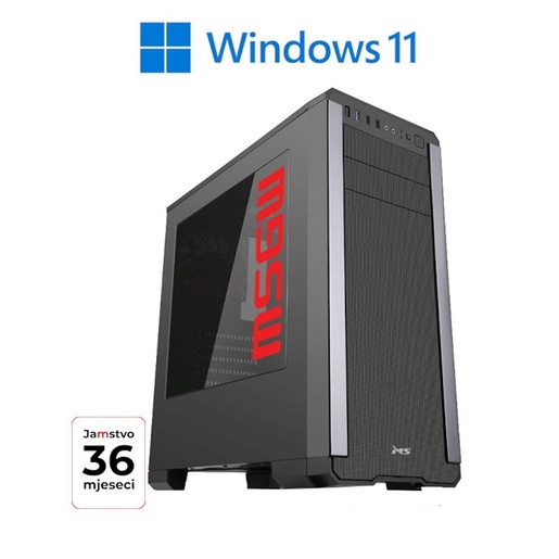 MSGW gaming računar Basic R5 a102 v3, AMD Ryzen 5 5600X 3.70GHz, NVIDIA GeForce GT 1030 2GB GDDR5, 16GB DDR4 RAM, SSD 1TB, FreeDOS, 3 godine garancije