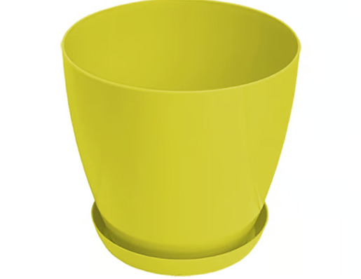 GARDINO saksija LUX 14cm sa podmetačem žuta