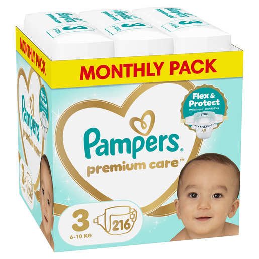 Pampers Premium Care pelene veličina 3 (Midi) Mega Pack 216 kom (6–10 kg)