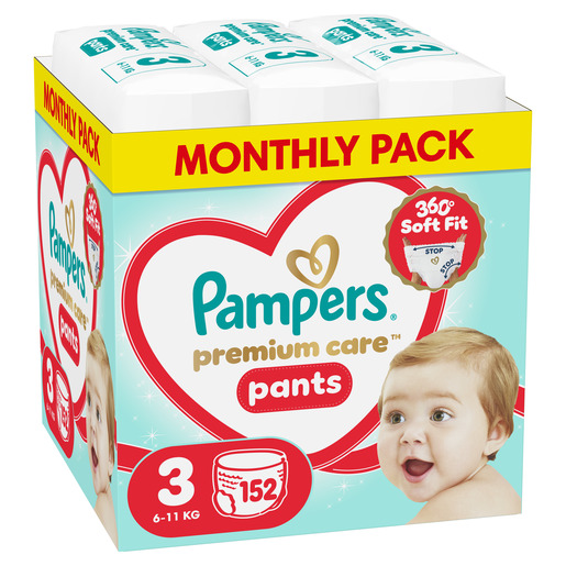 Pampers Premium Care Pants pelene gaćice veličina 3 (Midi) Mega Pack 152 kom (6–11 kg)