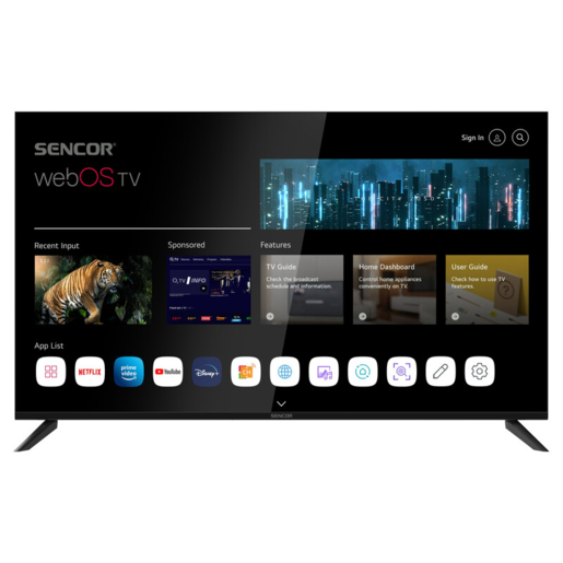 Sencor LED televizor SLE 50US804B, 4K Ultra HD, Smart TV, WebOS,  Magični daljinski, AI ThinQ, Crni