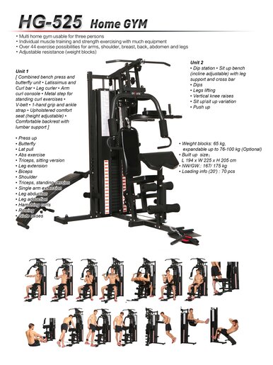 ORION gladijator CLASSIC L2 kućna teretana 60 kg 22 vježbe