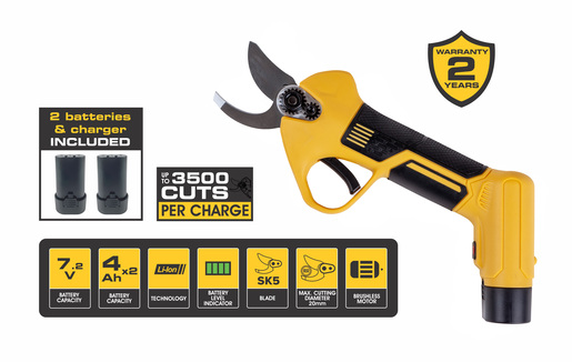 ADK akumulatorske škare za orezivanje 7,2V / 2 x baterija 4.0Ah