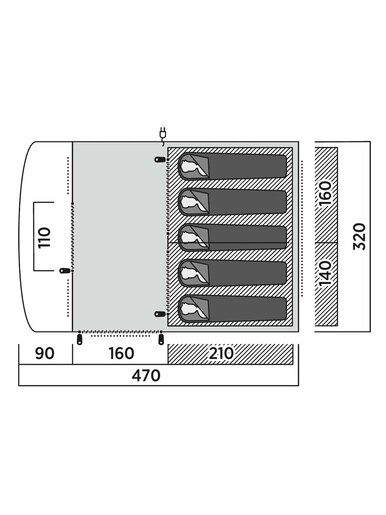 EASY CAMP šator 5 osoba Skarvan 5 3000 mm