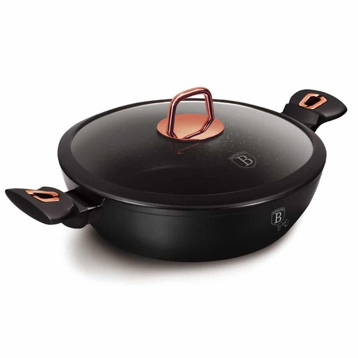 Berlinger Haus plitka šerpa s poklopcem 28 cm 3.8 L Black Rose Collection – BH/1640