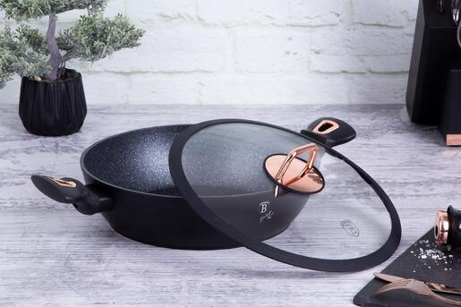Berlinger Haus plitka šerpa s poklopcem 28 cm 3.8 L Black Rose Collection – BH/1640