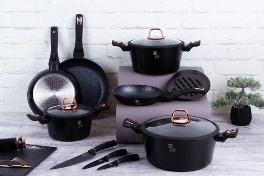 Berlinger Haus set posuđa i noževa 14/1 Black Rose Collection – BH/7187