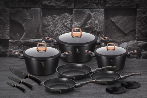 Berlinger Haus set posuđa i noževa 14/1 Black Rose Collection – BH/7187