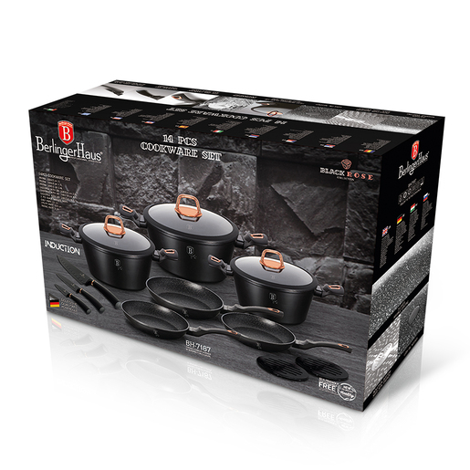 Berlinger Haus set posuđa i noževa 14/1 Black Rose Collection – BH/7187
