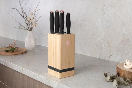 Berlinger Haus set noževa sa bambusovim stalkom 6/1 Black Rose Collection – BH/2970