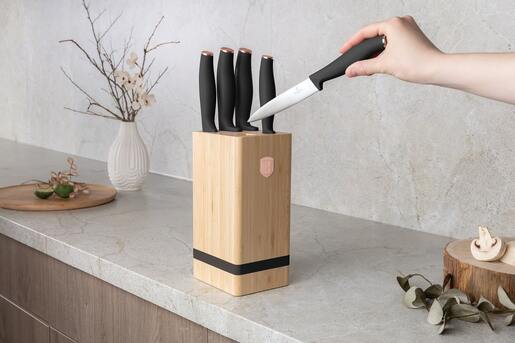 Berlinger Haus set noževa sa bambusovim stalkom 6/1 Black Rose Collection – BH/2970