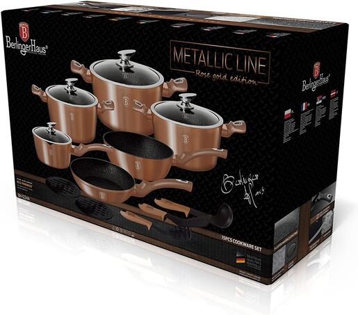 Berlinger Haus set posuđa i kuhinjskih pomagala 15/1 Rose Gold Collection – BH/1224