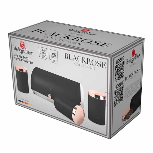 Berlinger Haus set kutija za hljeb + 3 posude Black Rose Collection – BH/6835